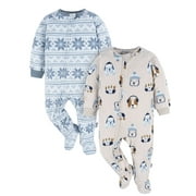 Gerber Baby and Toddler Neutral Microfleece Blanket Sleeper Pajamas, 2-Pack, Sizes 0/3 Months -5T